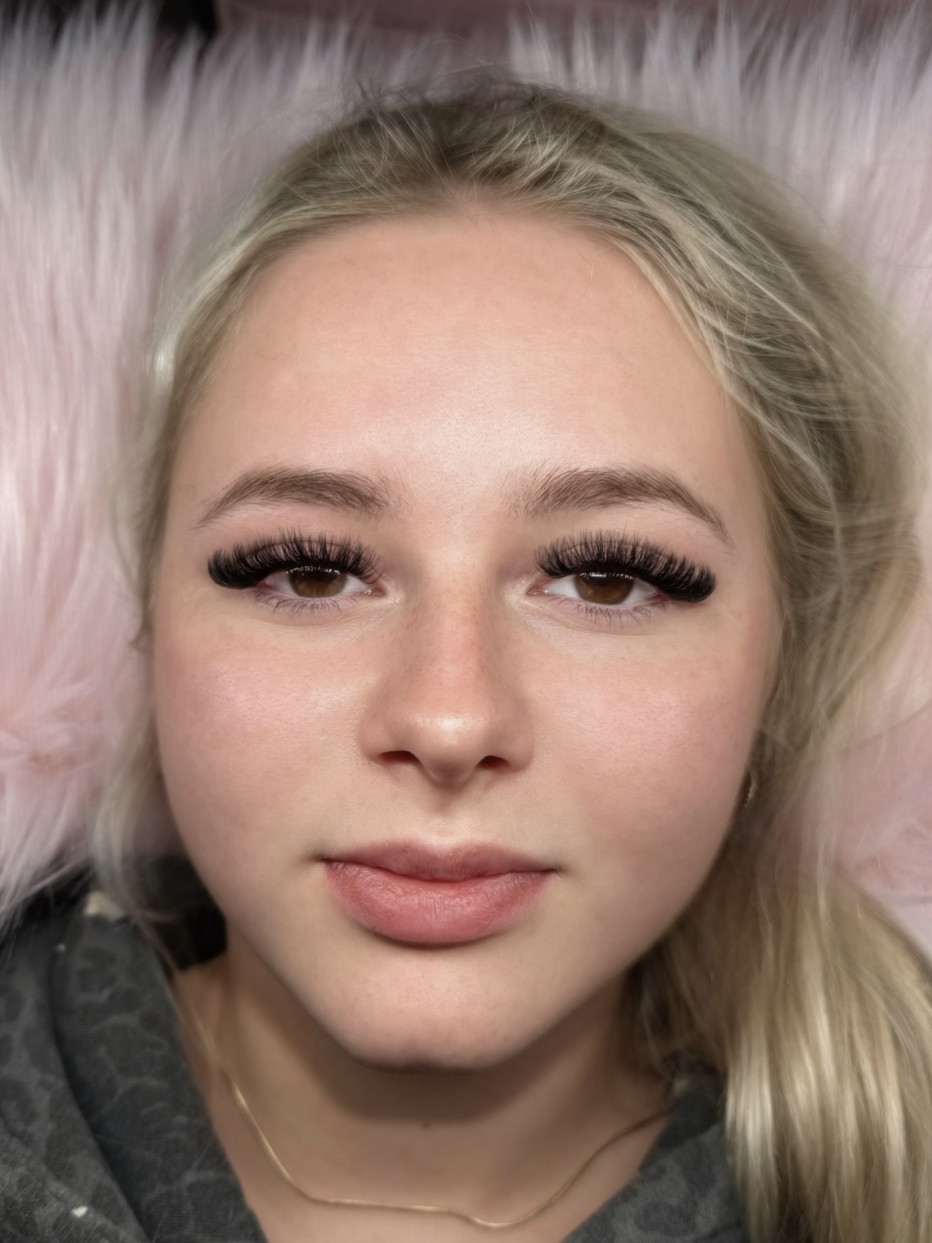 Mega Volume lash extensions on blonde client